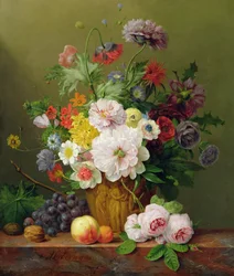 Stillleben mit Blumen und Früchten